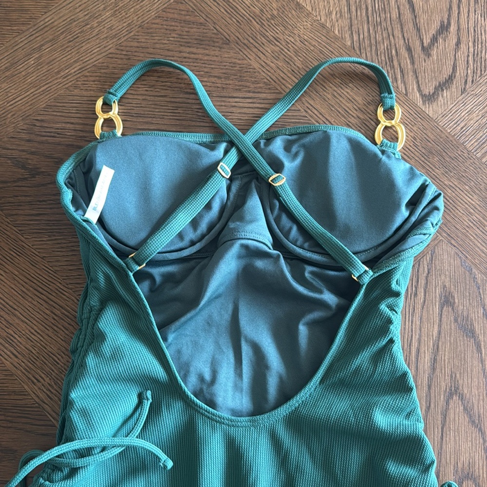 BLEU PIQUE OLE SCOOP NECK ONE PIECE SWIMSUIT WITH FLOATING UNDERWIRE,SZ 6,$119 - Picture 10 of 11